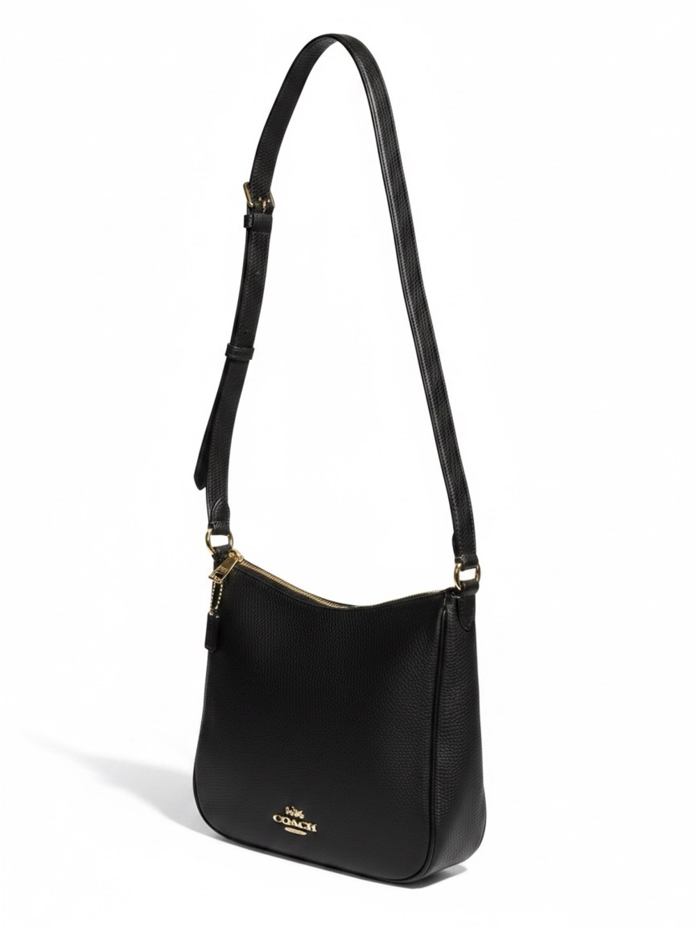 Coach Ellie File Bag Black Pebble Leather Crossbody Shoulder Handbag - Picture 1 of 7